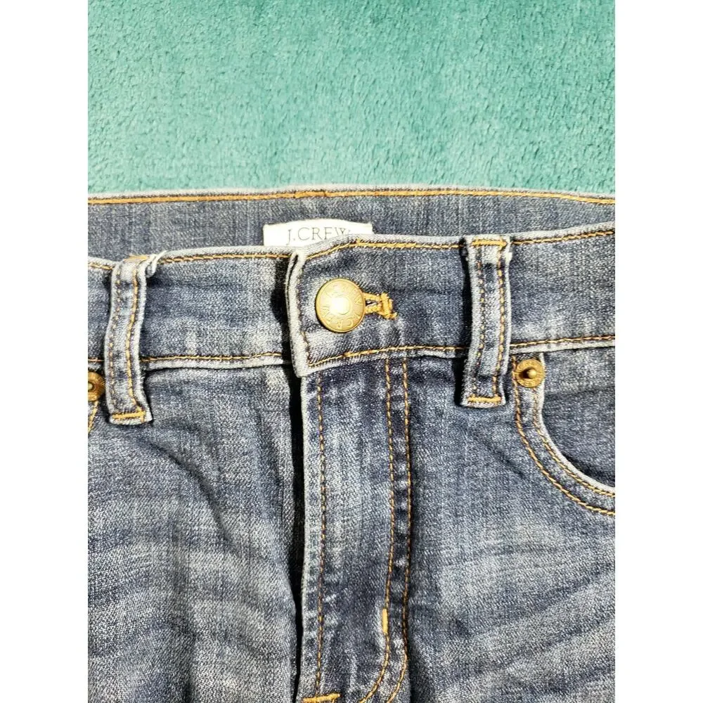 J.Crew Jeans Size 27x28 Mens Blue Pants Stretch Denim Mid Rise Straight Ankle